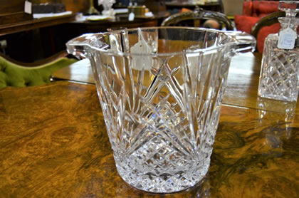 Cut glass ice bucket 