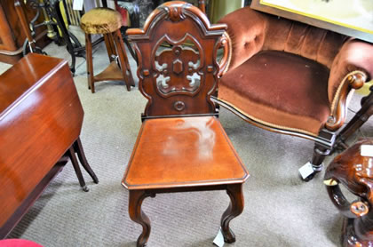 Victorian mahogany hall chair