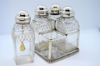 Georgian silver cruet set