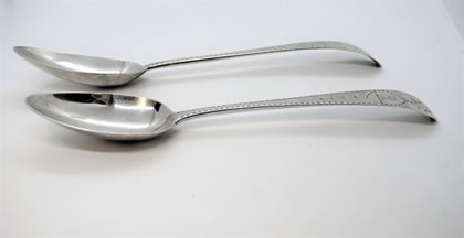 Pair of 18th century irish silver spoons