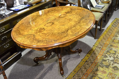 Victorian burr walnut table
