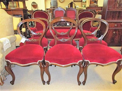Set of six dining chairs