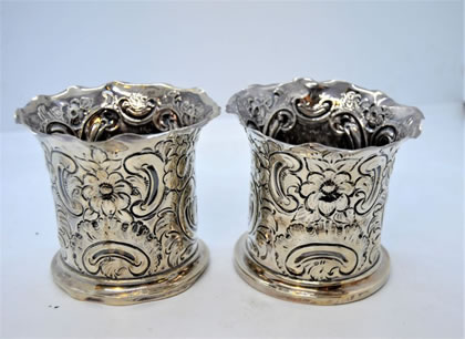 Pair of silver pots