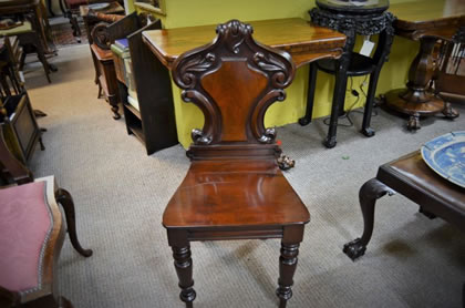 Victorian mahogany hall chair