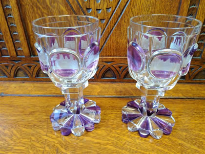 Pair of bohemian goblets , circa 1900