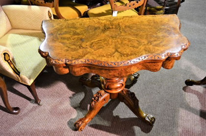 Victorian Burr-walnut card table