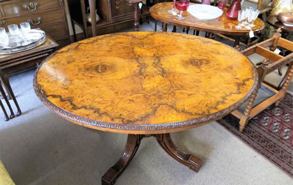 Victorian burr walnut table