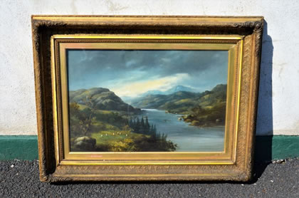Gilt framed victorian oil painting