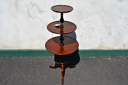 Mahogany three tier dumb waiter