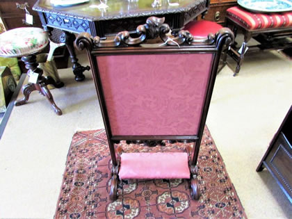 Victorian mahogany firescreen