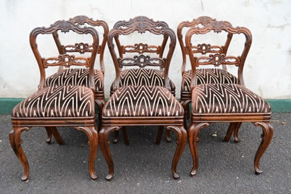 Set of six victorian rosewood chairs