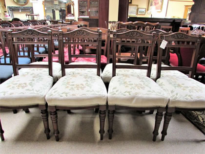 Set of eight late victorian mahogany chairs