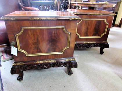 Pair mahogany gilt pedestals