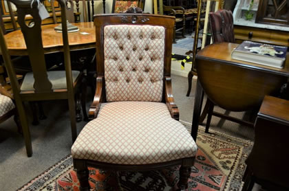 Victorian mahogany low chair