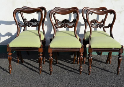 Set of six victorian rosewood chairs
