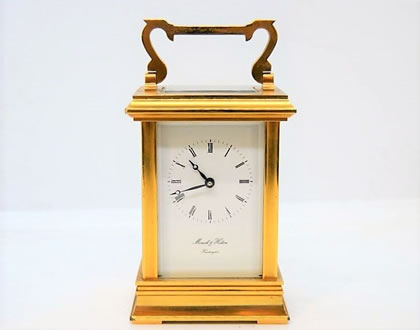 Brass cased carriage clock