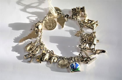 Silver charm bracelet