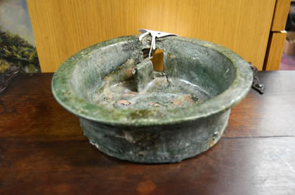 Chinese green glazed stoneware basin
