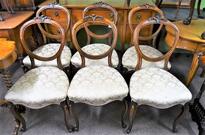 Set of six victorian mahogany chairs