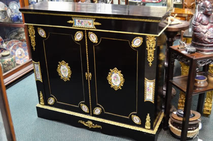 Victorian ebony side cabinet
