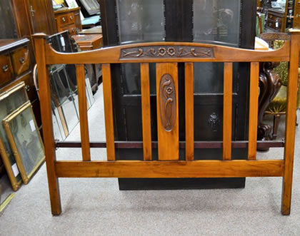 Art nouveau mahogany bed