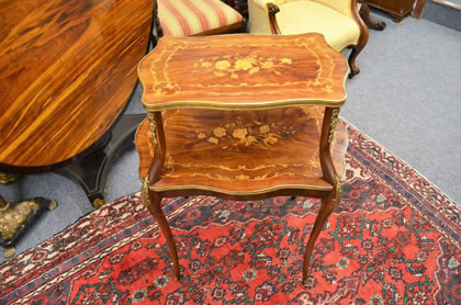 Edwardian two tier inlaid table