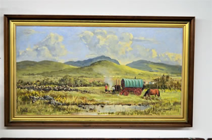 Framed oil painting