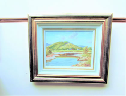 Gilt framed oil painting by irish artist sam mclarnon 