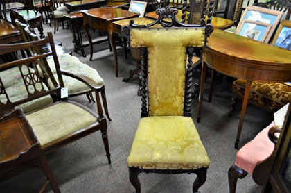 Victorian mahogany prayer chair