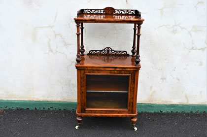 Victorian burr-walnut music cabinet