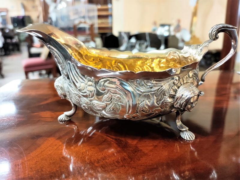 Irish silver sauce boat