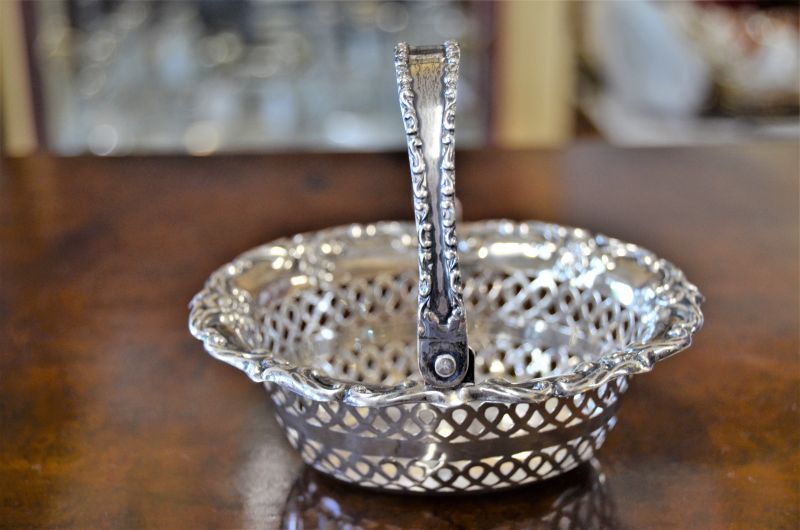 Pierced silver basket