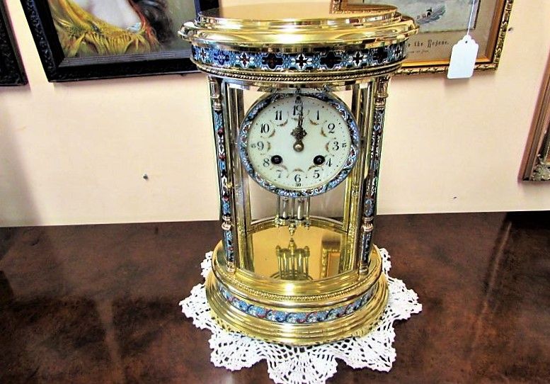 Brass & Clossonie victorian four glass clock