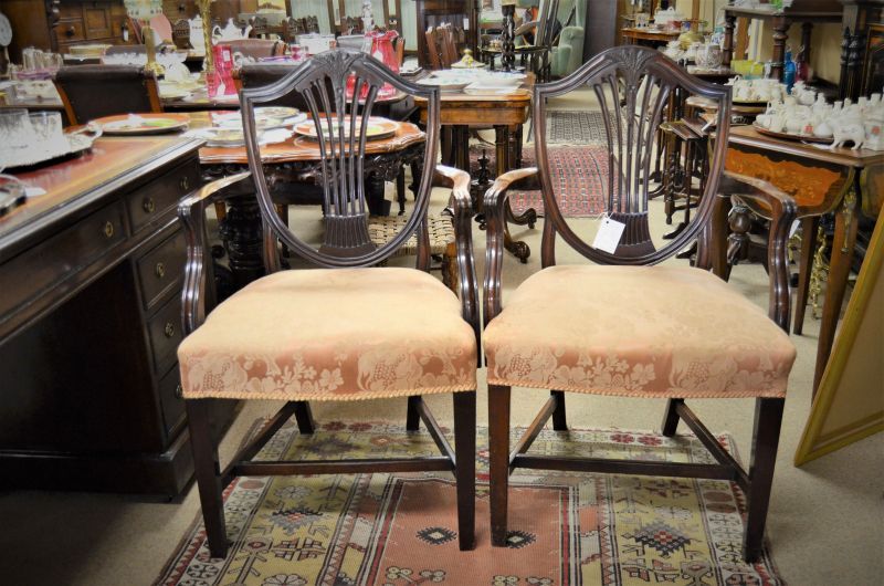 Pair of 19th century mahogany armchairs