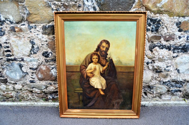 Large 19th century gilt framed oil on canvas
