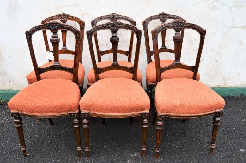 Set of six victorian mahogany chairs