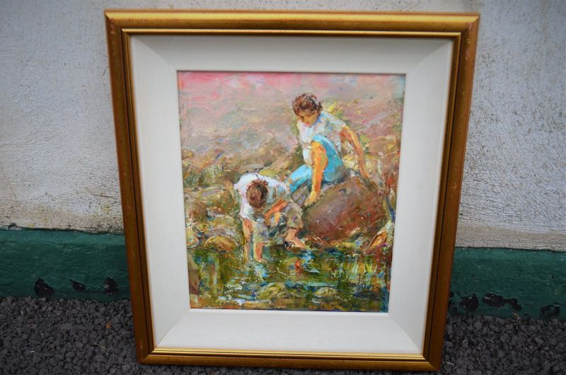 Gilt framed oil painting by V.cirefice
