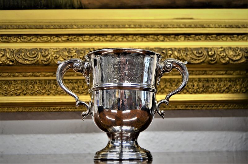18th century irish silver cup with liner
