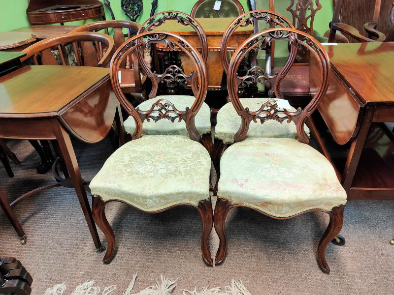 Set of four victorian mahogany chairs