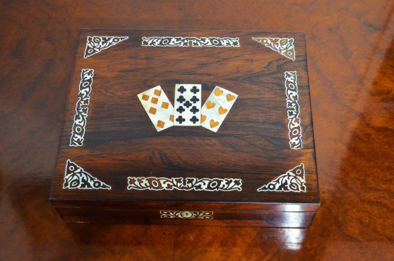 Victorian rosewood card box