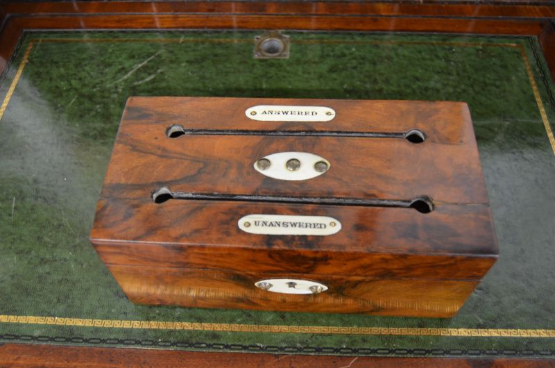 Victorian walnut letter box