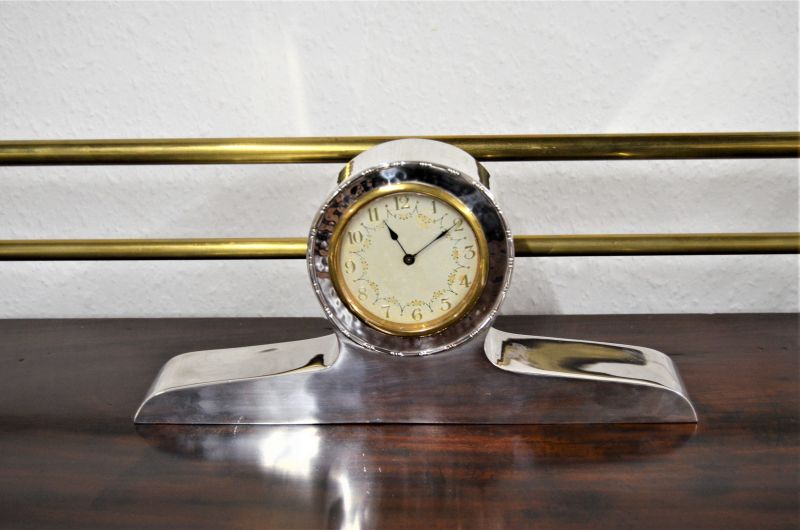 Edwardian plated mantle clock