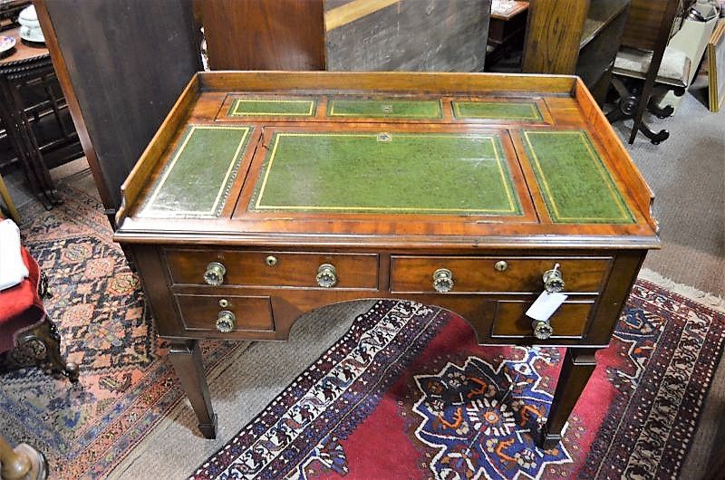 19th century mahogany leather top desk