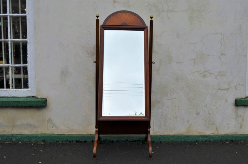 Mahogany cheval mirror