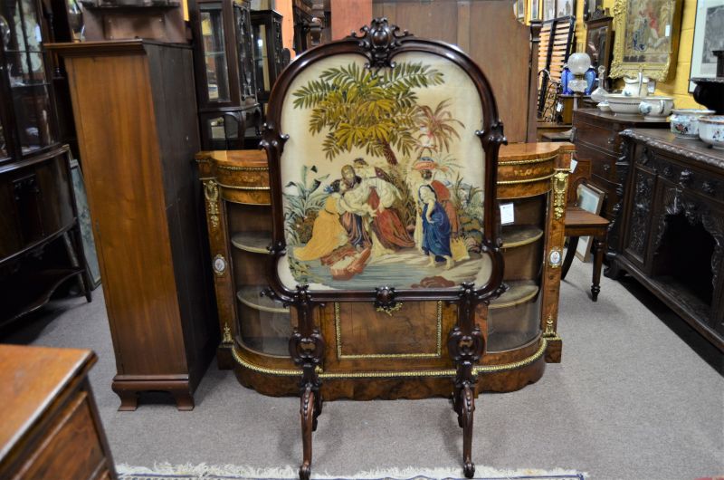 Victorian rosewood fire screen
