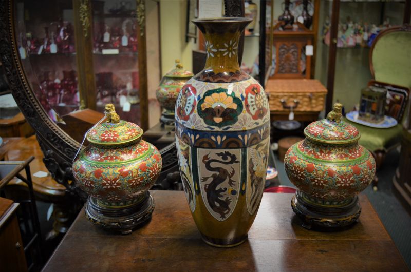 Chinese antique closonnie vase 