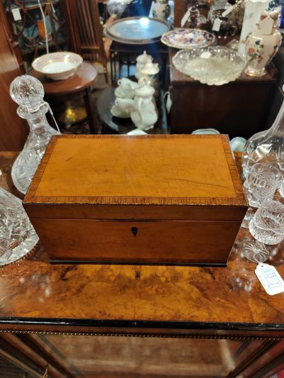 Victorian satinwood tea caddy