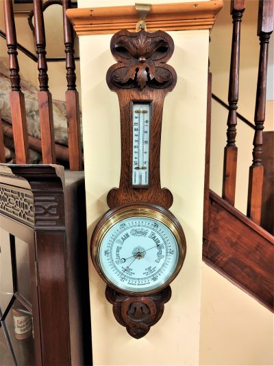 Edwardian oak cased barometer