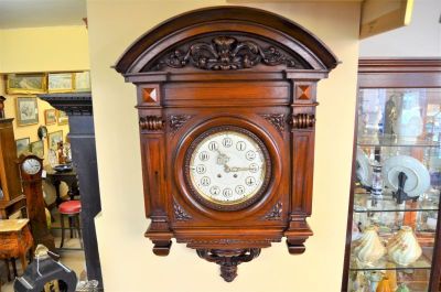 Lenzkirch German carved mahogany wall clock