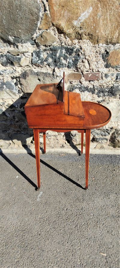 Edwardian mahogany work stand with inlay